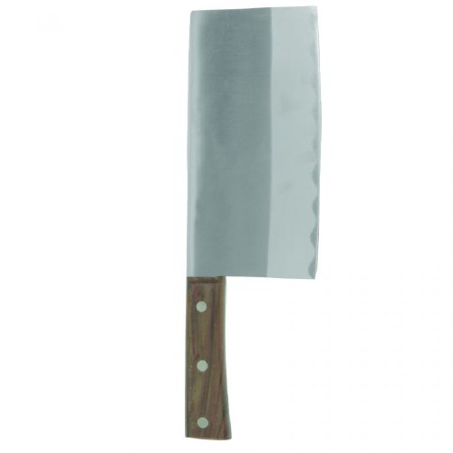 Thunder Group JAS010055B Stainless Steel Cleaver, Brown Wood Handle, 7" Blade