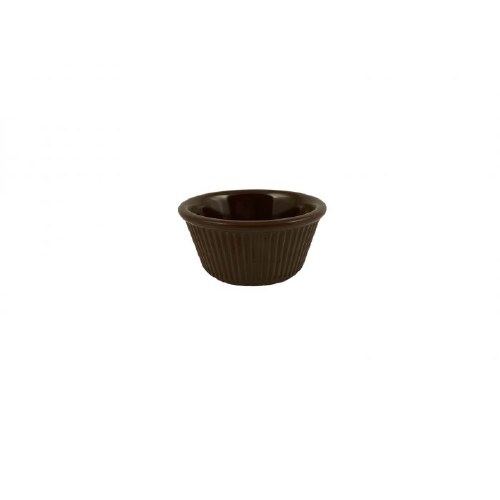 Thunder Group ML531C Melamine Ramekin, Fluted, Chocolate, 3 Oz, Pack of 12