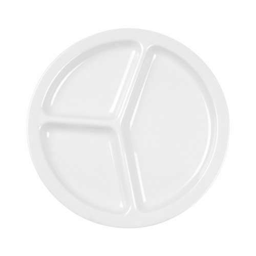 PLATE,ROUD,10",3 COMP,WH