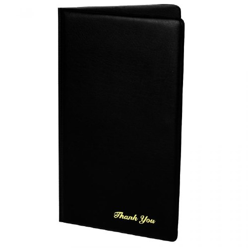 Thunder Group PCPC-1BL Faux Leather Guest Check Holder, Black 10" X 5.5"