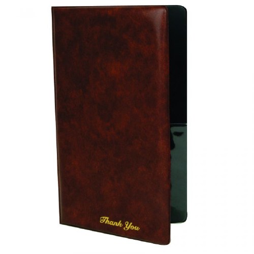 Thunder Group PCPC-1BR Faux Leather Guest Check Holder, Brown, 9.5" X 5.75"