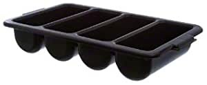 Thunder Group PLFCCB001B Polypropylene Cutlery Bin, 4 Compartment, Black
