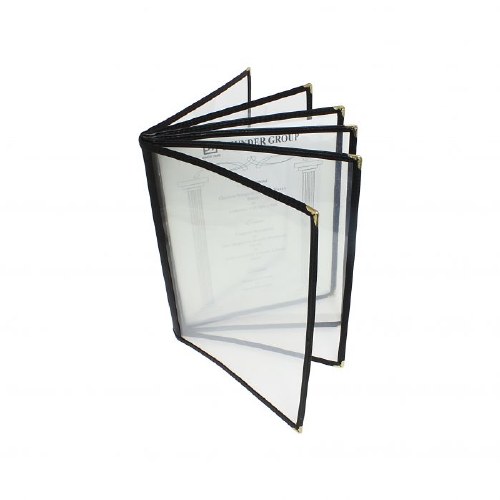 Thunder Group PLMENU-6BL Plastic Menu Cover, 12 View, Black, 8.5" X 11"
