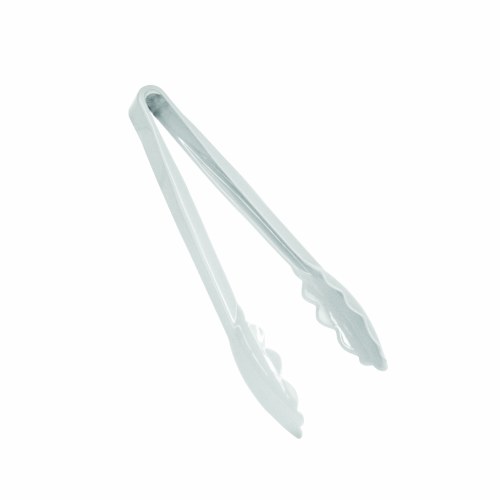 Thunder Group PLSGTG006WH Polycarbonate Tongs, Scallop Grip, White, 6"