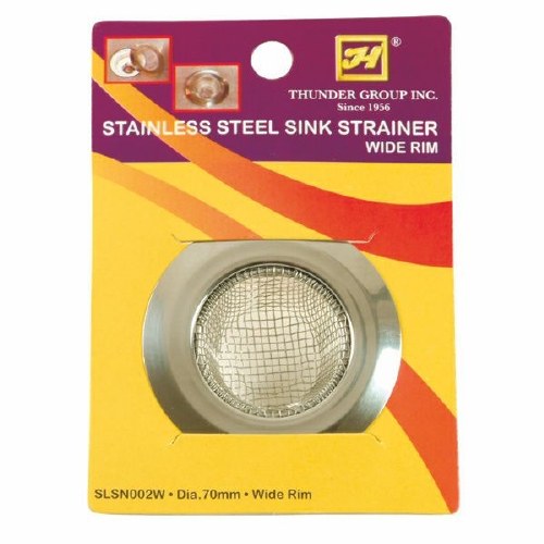 Thunder Group SLSN002W Stainless Steel Sink Strainer, Medium Wide Rim, Medium