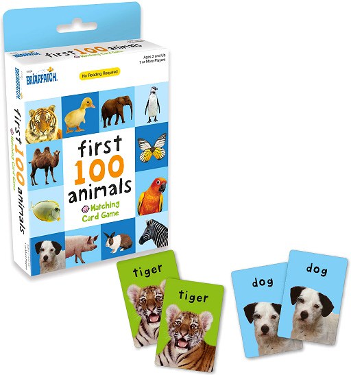 First 100 Animals Matching Card Game