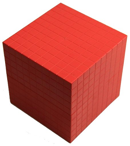 RE-Plastic® Base Ten Cube/Thousand Red