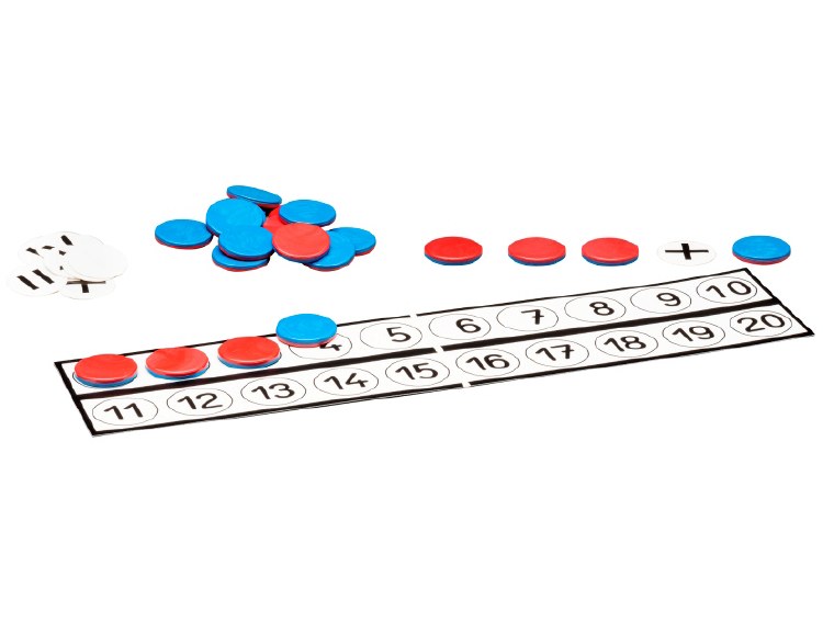 Double-Sided Numeracy Board 1-20 Set (Numeracy Board, 22 2-Colour Counters & 10 Operator Symbols)