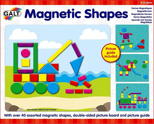 Magnetic Shapes (41 pieces, Magnetic Board & Guide)