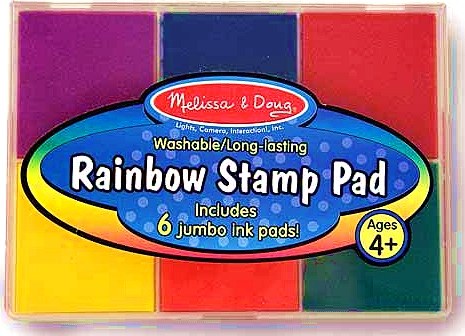 Jumbo Washable Rainbow Stamp Pad 5.3" x 6.6" (6 Colours)