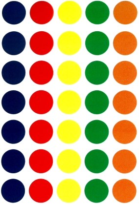 Assorted Colours Dots Labels 13mm (Pack 140)