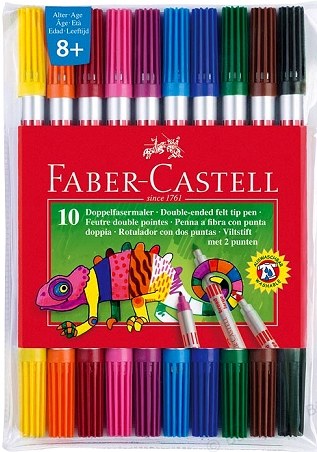 Faber-Castell Double Ended Fibre Tip Markers (Pack 10)