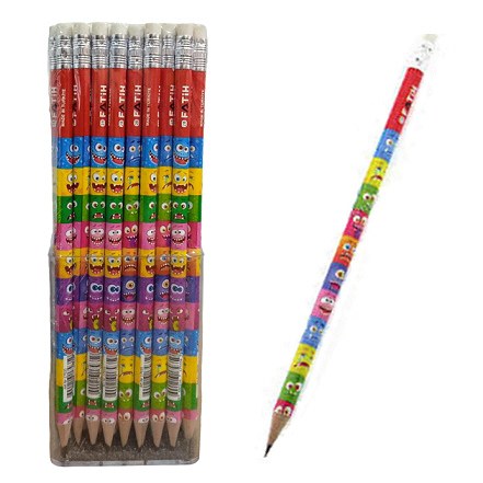 Fatih Monster Emoji HB Rubber Tipped Pencils (Box 72)