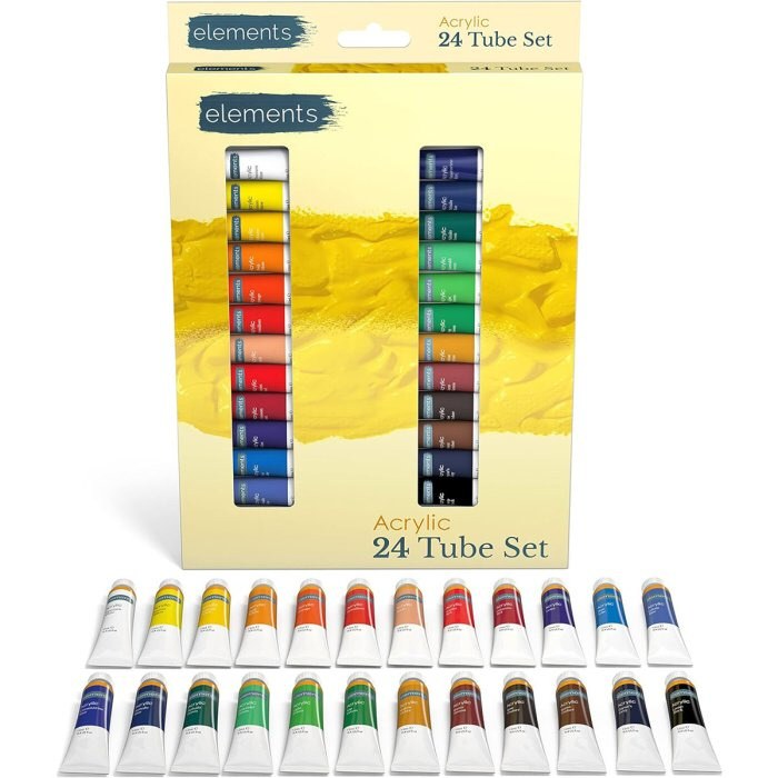 Elements Acrylic Paint Tubes 12ml (Pack 24)