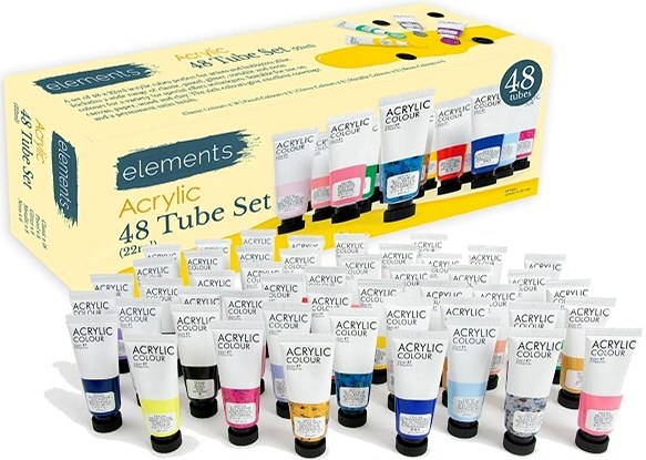 Elements Acrylic Paint Tubes Set 22ml (Pack 48)