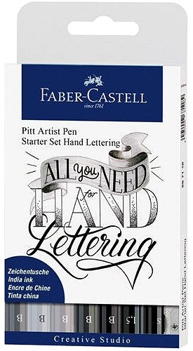 Faber-Castell Pitt Artist Starter Hand Lettering Pen Set (Pack 8)