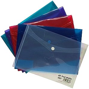 A5 Stud Wallet Single Button Assorted Colours