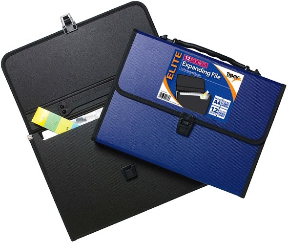 A4+ Elite Plastic Expanding File with Handle 12 Pocket