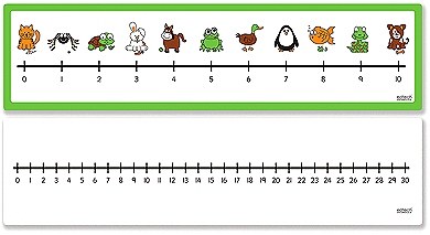 Wall/Teachers Character Double-Sided Dry-Wipe Number Line 0-10/0-30