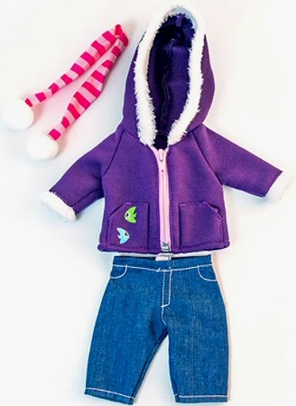 Purple Fleece & Jeans for 32cm Doll