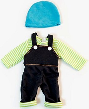 Black Dungarees & Hat for 32cm Doll