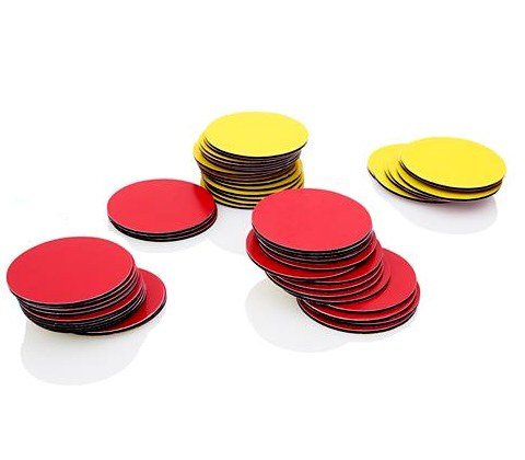 Magnetic Round Counters 2-Coloured Red & Yellow 40mm (Bag 50)