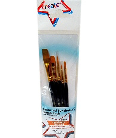 Create Short Handle Synthetic Brush Set (Set 5)