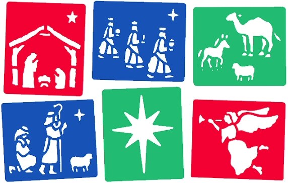 Washable Stencils Nativity 13cm x 15.5cm (Pack 6)