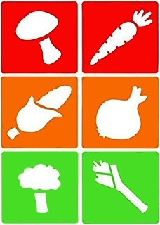 Washable Stencils Vegetables 14cm x 15cm (Pack 6)