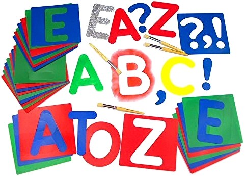 Washable Stencils Uppercase Letters 19.5cm x 21cm (Pack 27)