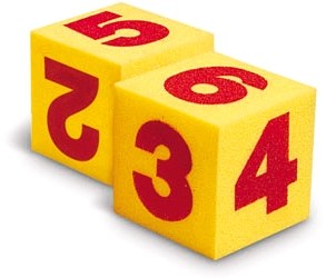 Giant Sponge Number Dice 1-6 5" (Set 2)
