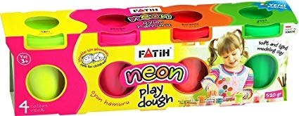 Fatih Play Dough 520g Neon (Orange, Pink, Green, Yellow)
