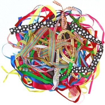 Fancy Ribbon Assorted Sizes, Styles & Colours 100g