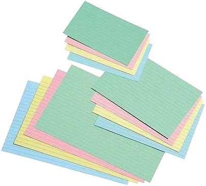 Pastel Coloured Ruled Record Cards 5" x 3" (Pack 100)