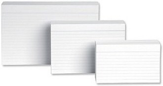 White Ruled Record Cards 5"x3" (Pack 100)