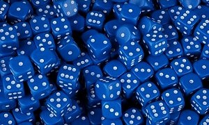 6 Dot Dice 16mm Blue (Set 10)