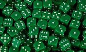6 Dot Dice 16mm Green (Set 10)