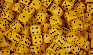 6 Dot Dice 16mm Yellow (Set 10)