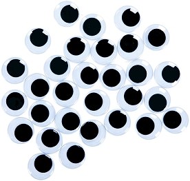 Adhesive Wiggly Eyes Black 15mm (Tub 500)