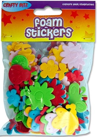 Adhesive Foam Flowers, Butterflies & Ladybirds (Pack 90)