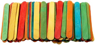 Large Coloured Ice Pop Sticks 18 x 125mm (Pack 100)