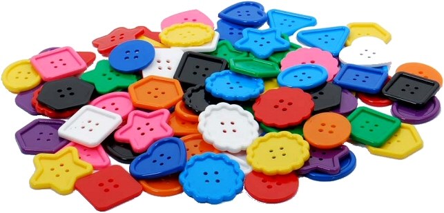 Jumbo Bright Craft/Lacing Buttons 40-50mm (Bag 90)
