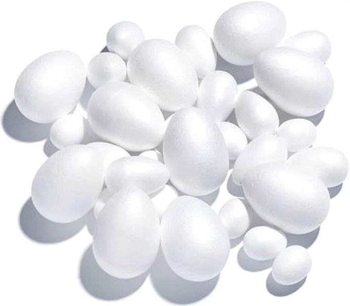 Polystyrene Eggs 3 Sizes (Pack 30)