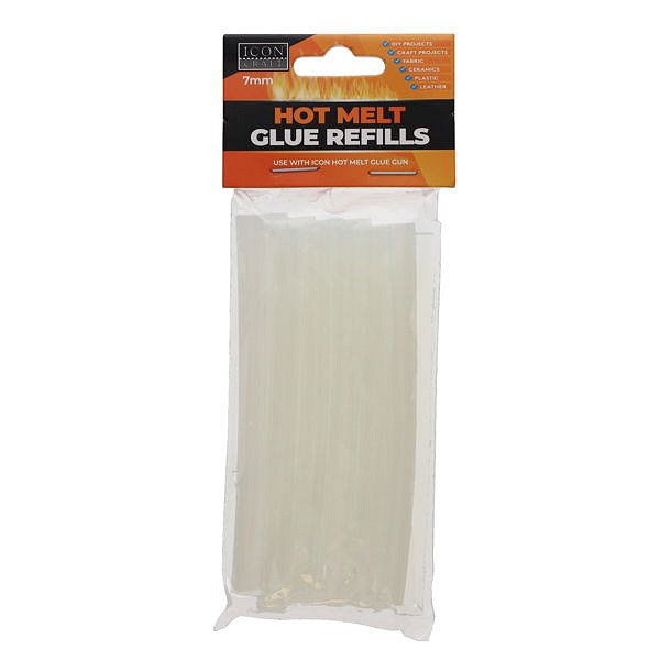 Icon Hot Melt Glue Gun Refills 7mm (Pack 12)