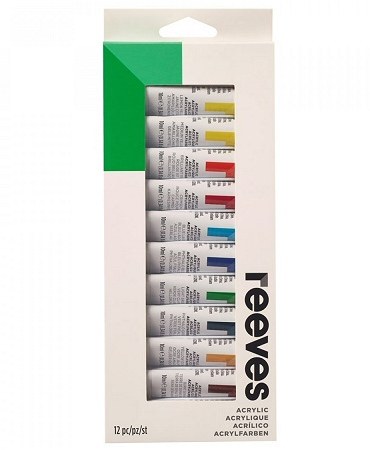 Reeves Acrylic Paint Tubes 12ml (Pack 12)