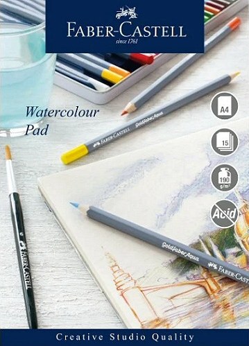 Faber-Castell A4 Water Colour Pad 190gm (15 sheets)