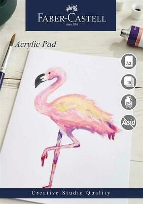 Faber-Castell A3 Acrylic Pad 240gm GUMMED (15 sheets)