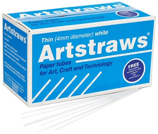 Long White Art Straws School Pack THIN Size (1800 Straws & Instructions)