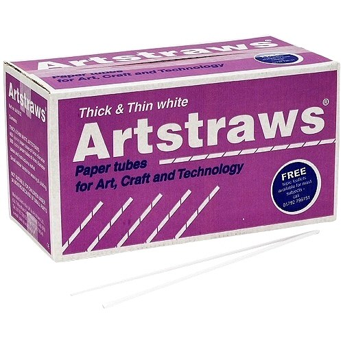 Long White Art Straws School Pack THICK & THIN Size (1350 Straws & Instructions)
