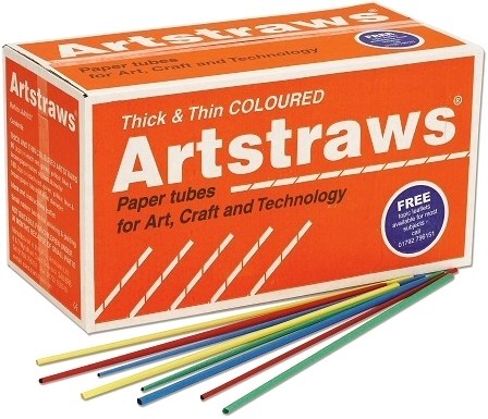 Long Coloured Art Straws School Pack THICK & THIN Size (1440 Straws & Instructions)